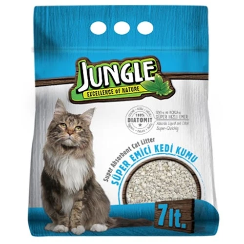 JUNGLE -  6 Lt Activated Carbon Grey Cat Litter Marsellia Soap 3 PCS