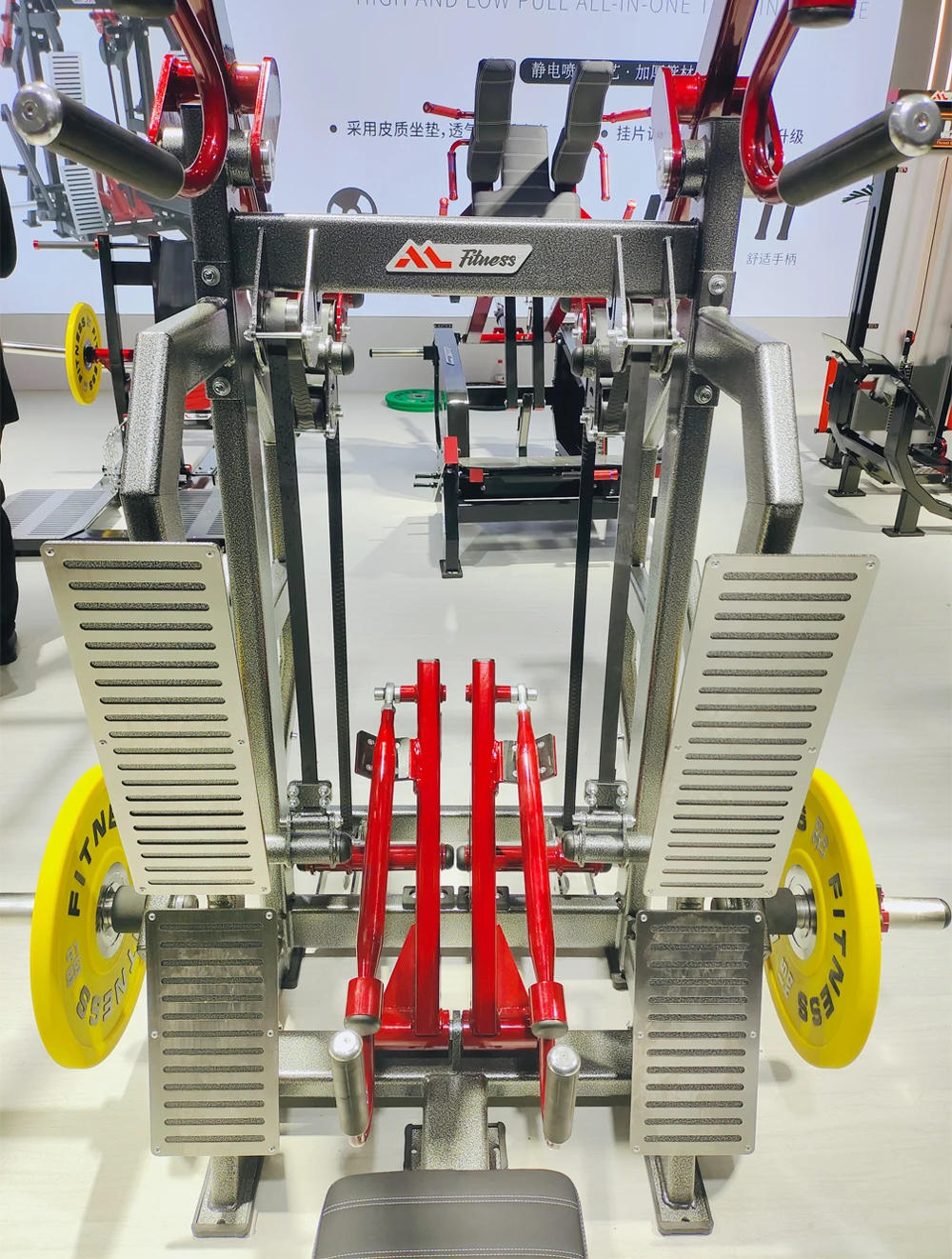 New Gym Equipment Plate Loaded Commercial Strength Training Lat Pulldown & Long Row Superset Machine For Training Back