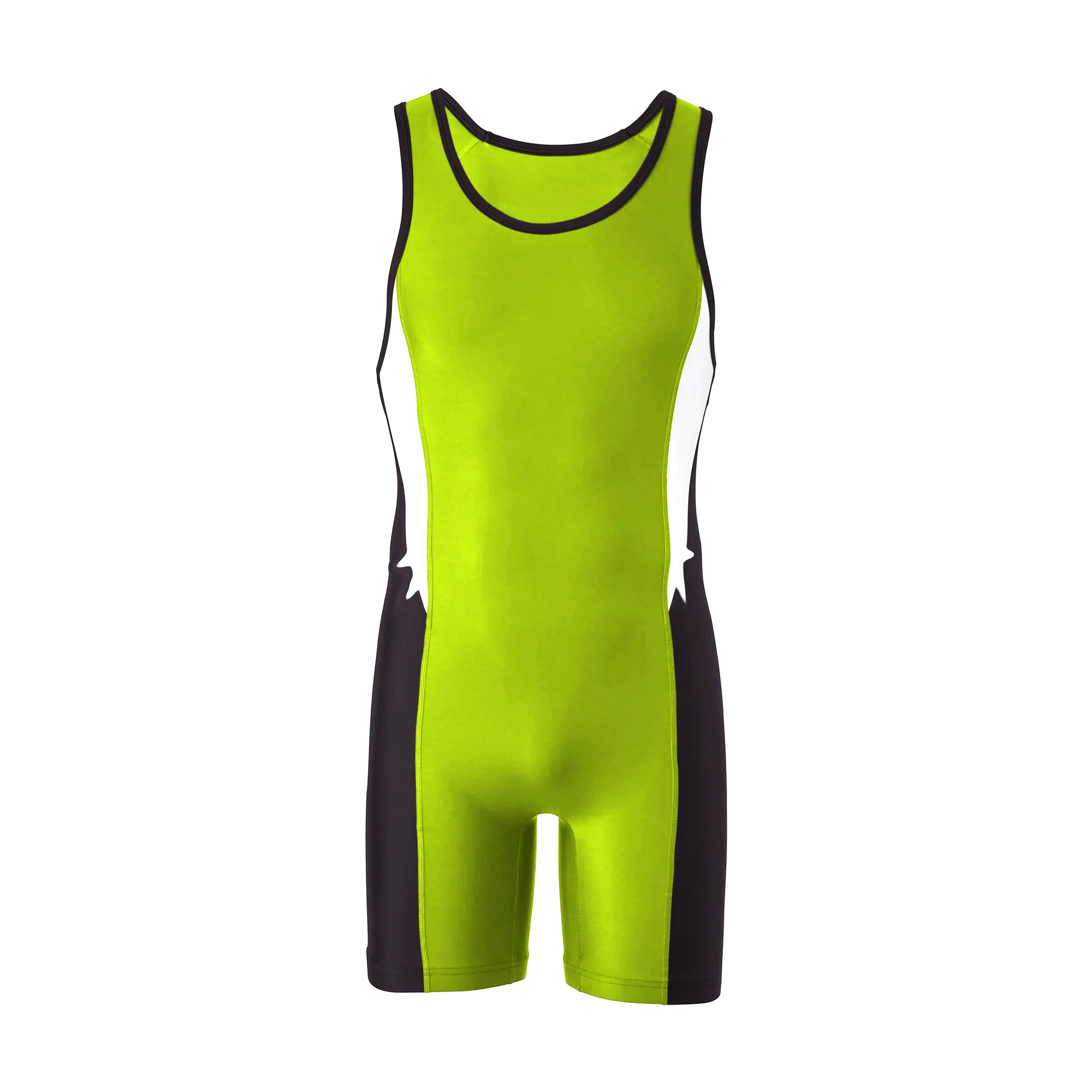 Parrot Green Custom Made Men Singlet Wrestling Suit for Gym Training Power Lift Weightlifting Sportswear Onesie  Workout Romper