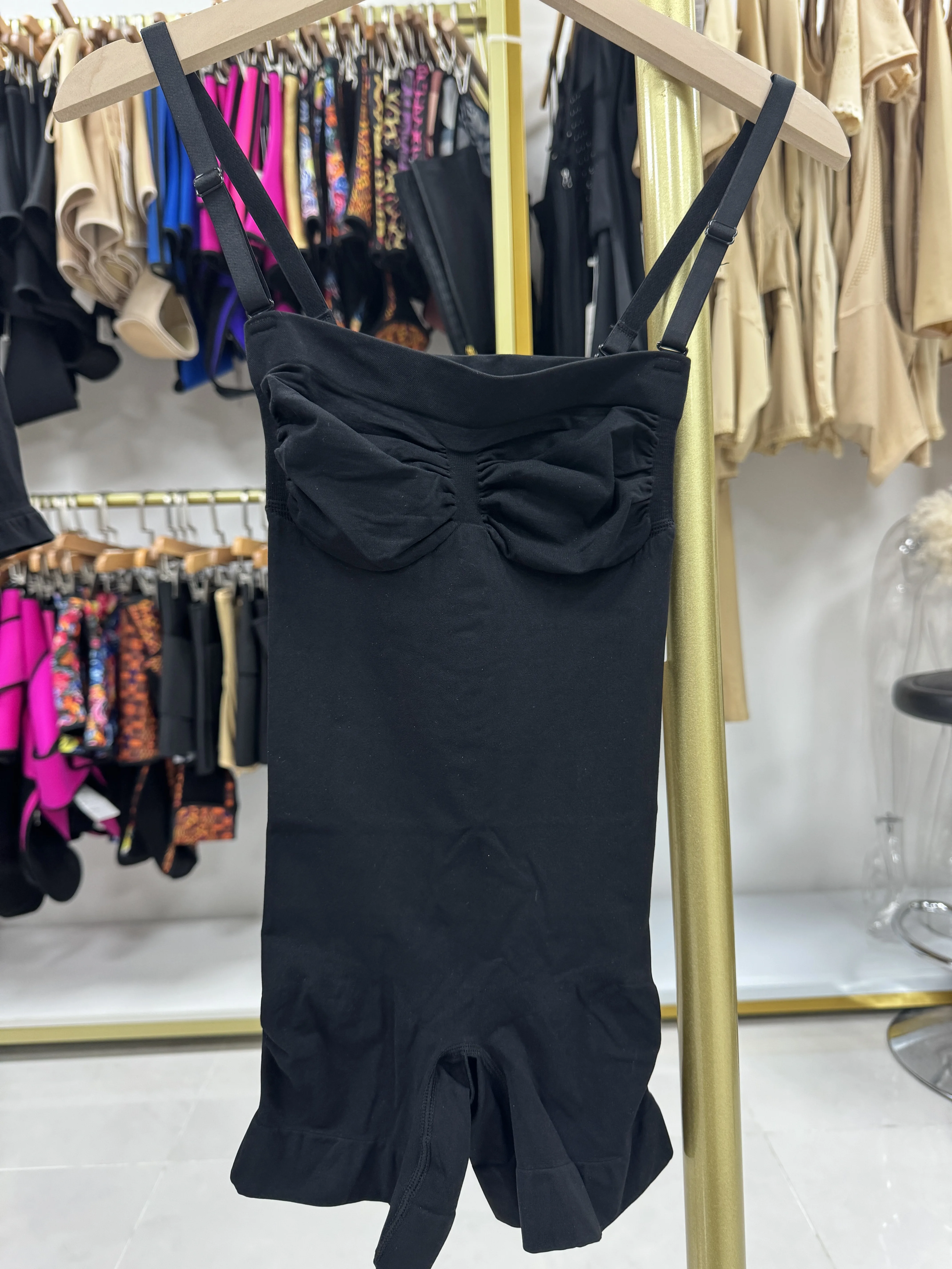 Recycle Nylon Removable Straps Tight Workout Off Shoulder Bodysuit Butt Lifter Hip Strapless Slimming Shorts Shapewear