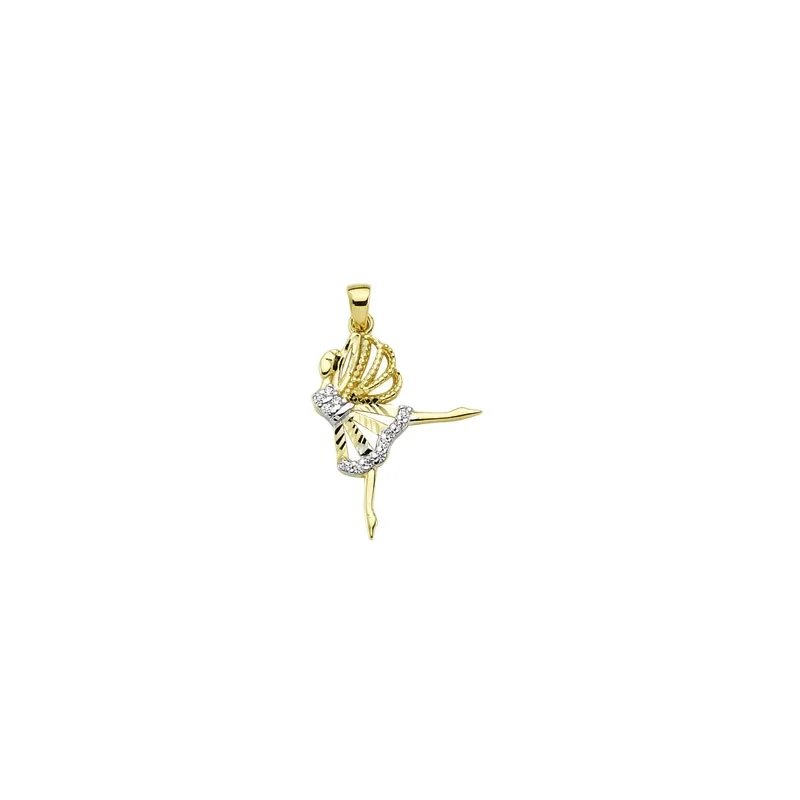 14K Solid Gold Ballerina Pendant Necklace Dancer Charm Necklace Fine Jewellery for Women Made in Turkey