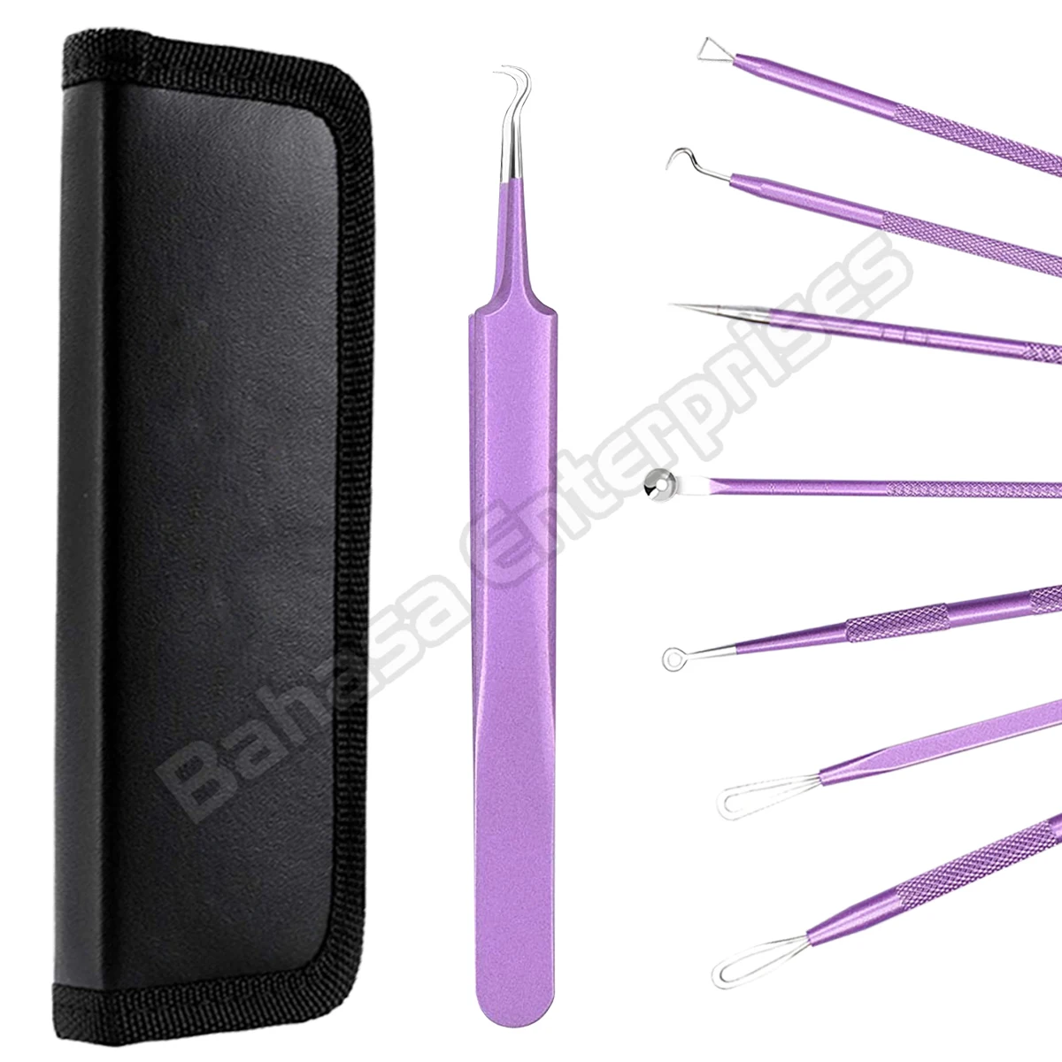 Stainless Steel Blackhead Removal Kit 10Pcs Blemish Pimple Extractor Remover Cosmetic Face Cleaning Tool