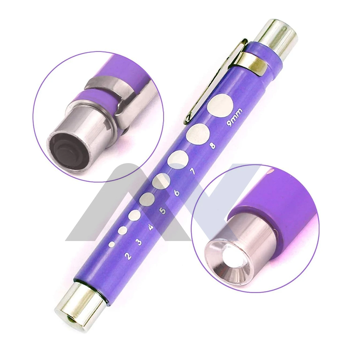 Nurse Penlight Medical Reusable LED Pen Light with Pupil Gauge - Purple for Healthcare Professionals Custom Color