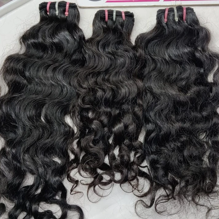 Buy Premium Quality Natural Curly Weft Hair  Bundles Indian Unprocessed virgin Human Hairs For Sale By jerry Hair Exporters
