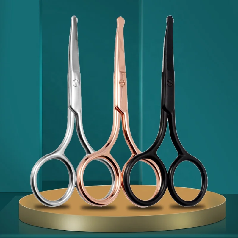 New Multi Color Stainless Steel Eyelash Beauty Scissors Eyebrow Trimming Scissors with sharp blade and tip easy to use hand grip