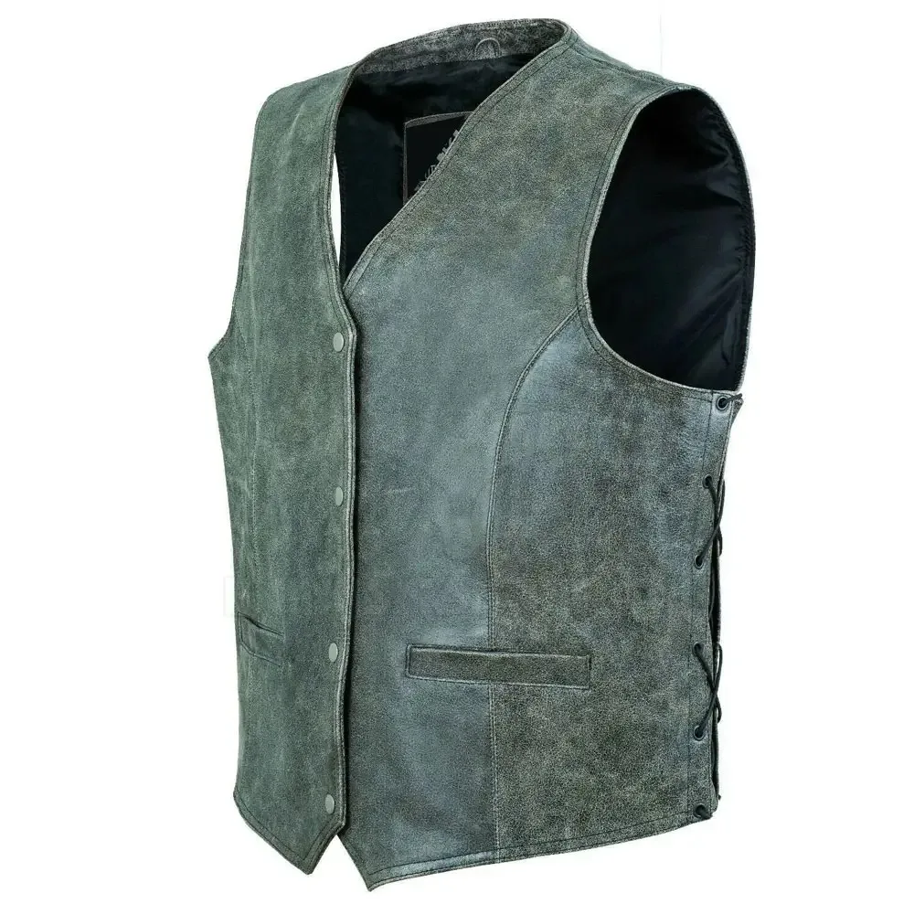 Lightweight Comfortable Leather Vest For Men Latest Design Leather Vest Top Sale Men Leather Vest