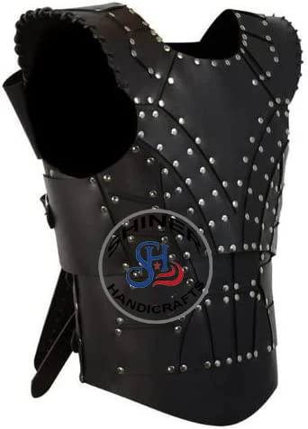 Medieval Leather Woman Jacket Armor re-enactment SCA Armor viking Halloween Costume Black Color Breastplate n Jacket