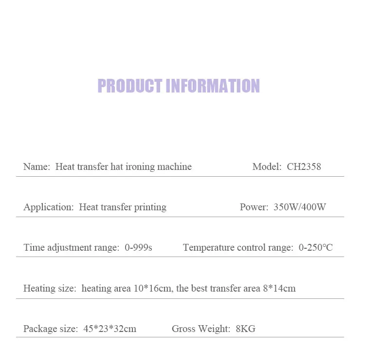 Heat transfer hat ironing machine