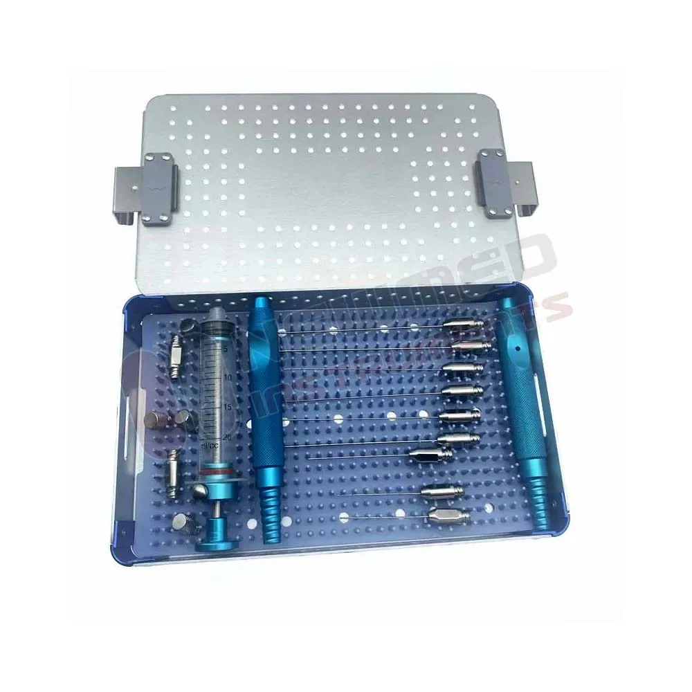 Liposuction Micro Cannula Fat Inflitration Metal Cap Canula Aspiration Fat Transfer Cannulas Kit Set forceps
