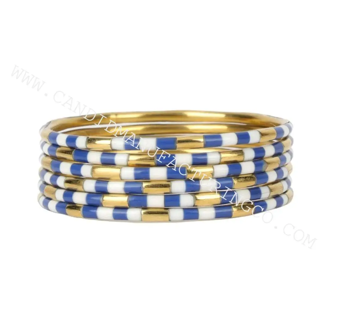 India fashion bangles Resin with Metal Bangle Set Fashion jewelry & Accessories handmade Direct factory sale
