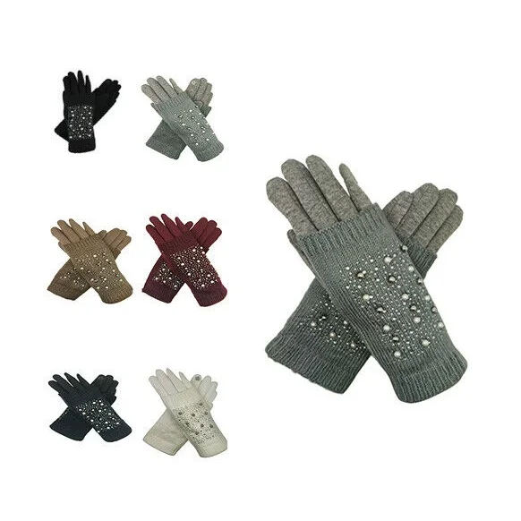 Breathable Seamless Knit Thin Section Slight To-uch Black Nylon Gloves-