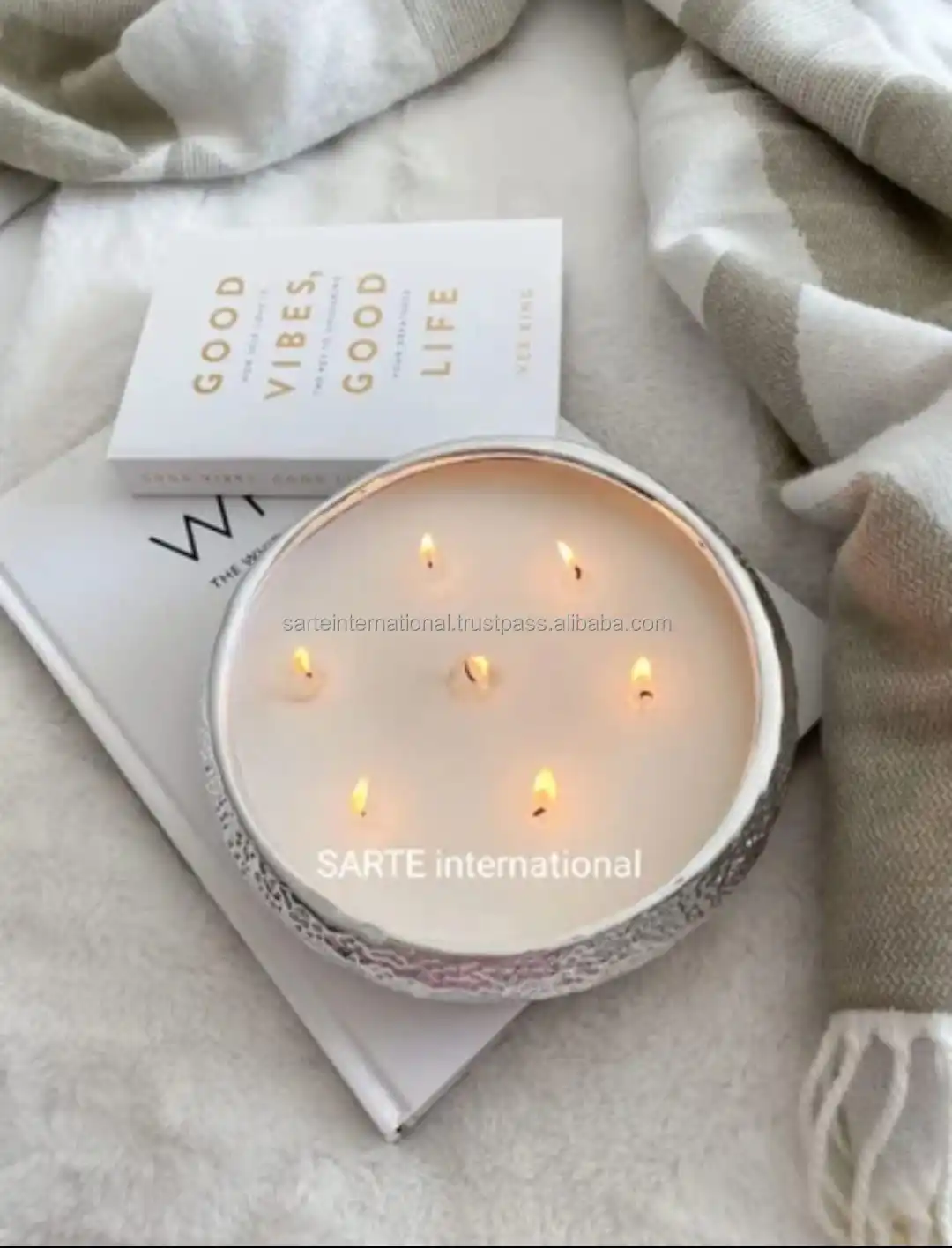 Customizable White Brass Metal Candle Bowl Decorative Candlestick Holders for Weddings Holidays Home Decoration Handmade