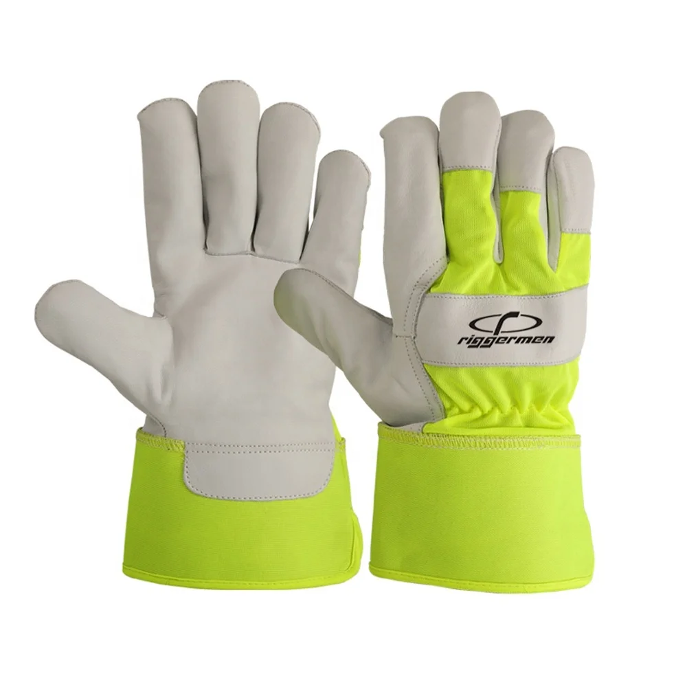 Canadian Rigger Gloves Garden Safety Protective Construction Gloves with Leather Canvas Rubberize for Driving Use