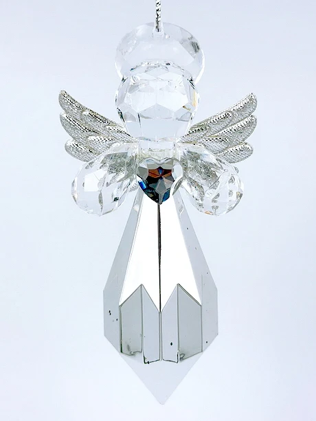 Рождественское Новогоднее украшение прозрачный золотой акриловый Ангел с бриллиантовым декоративным украшением