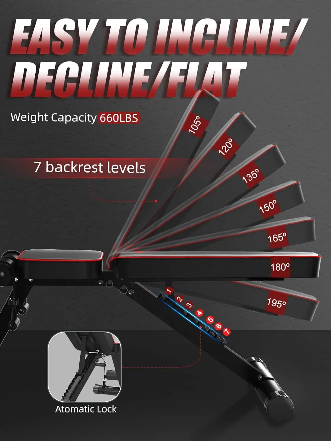 Adjustable Weight Bench - Utility Weight Benches for  Workout Foldable Incline/Decline Bench Press for Home Gym