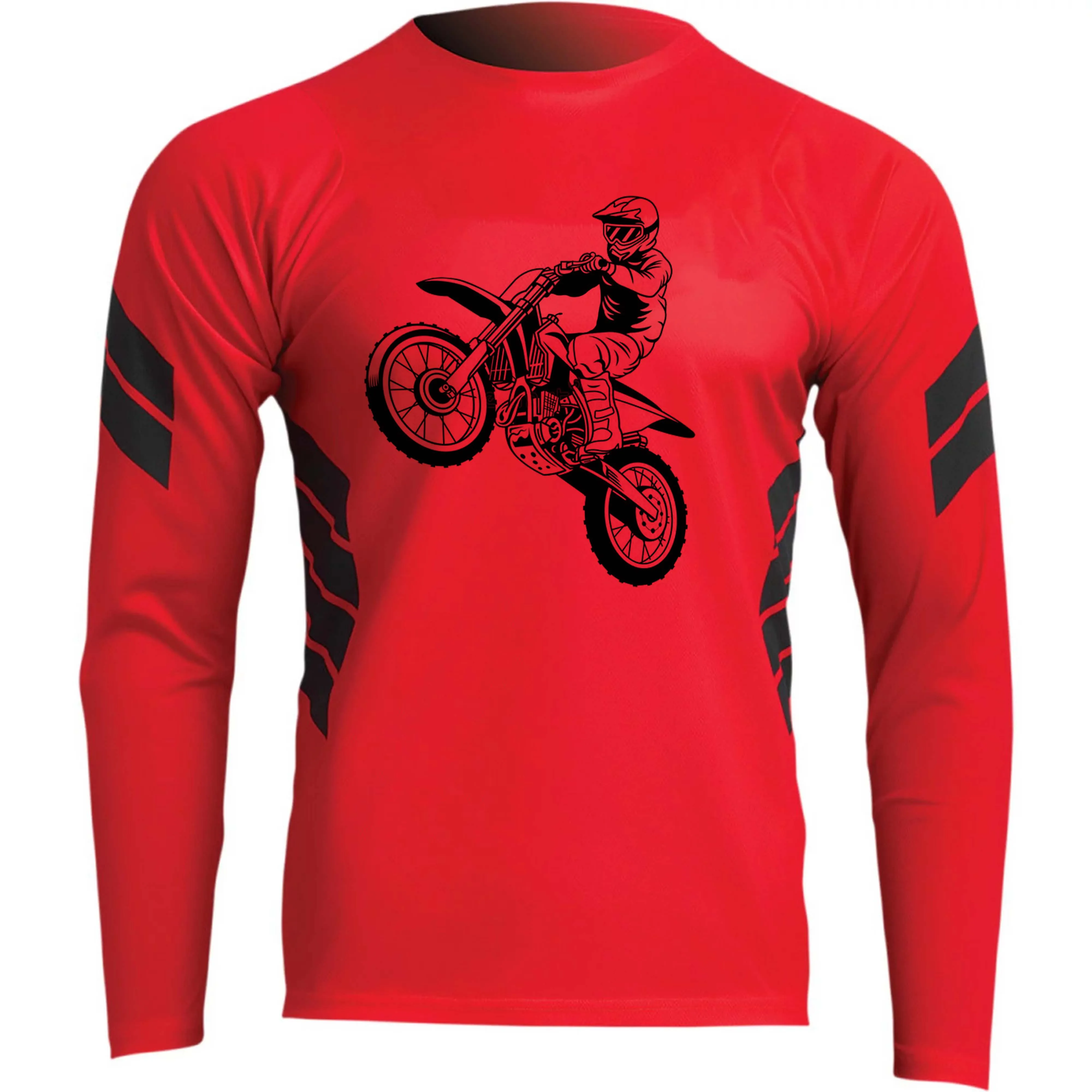 Men Long Sleeve Motocross Jacket Riding Racing Shirt 100% Breathable Motocross shirts with custom brand and Sublimation For Boys
