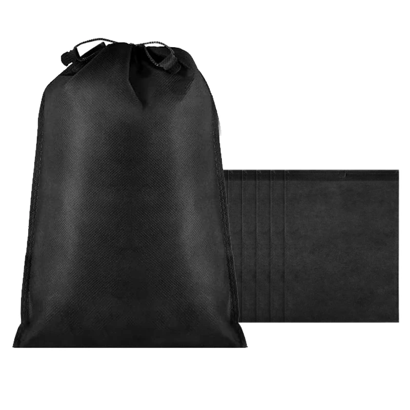 Dust Proof Shoe Bag Drawstring Shoe Storage Non Woven Fabric Handbag Shoe Covers for Travel Breathable recycled Portable Storage