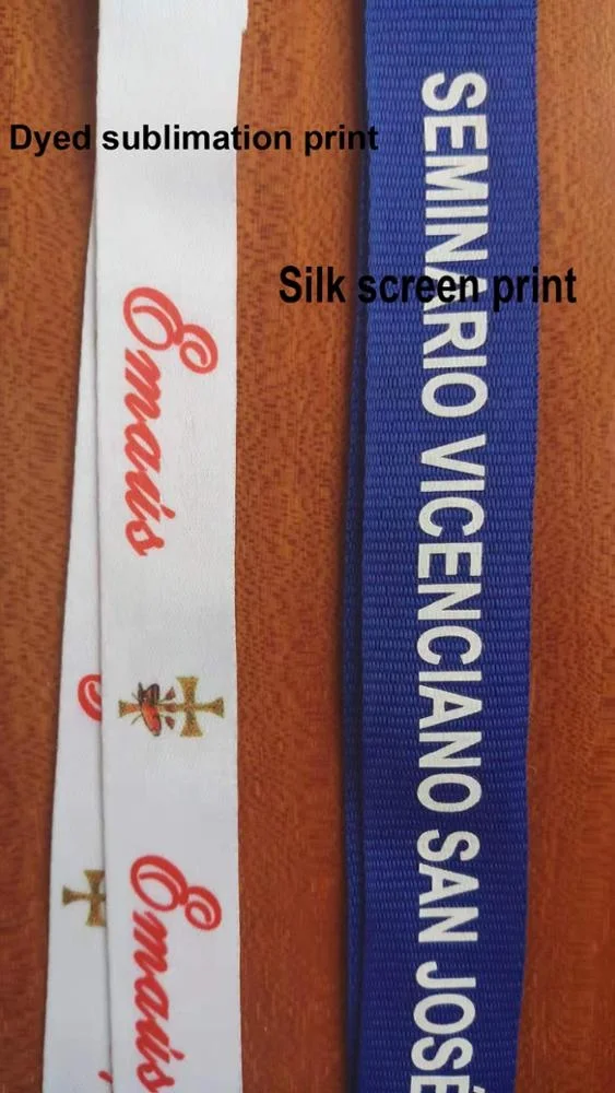 High Quality Pink Coach Silk Print Nylon Lanyards Badge Holder With Plastic Buckle