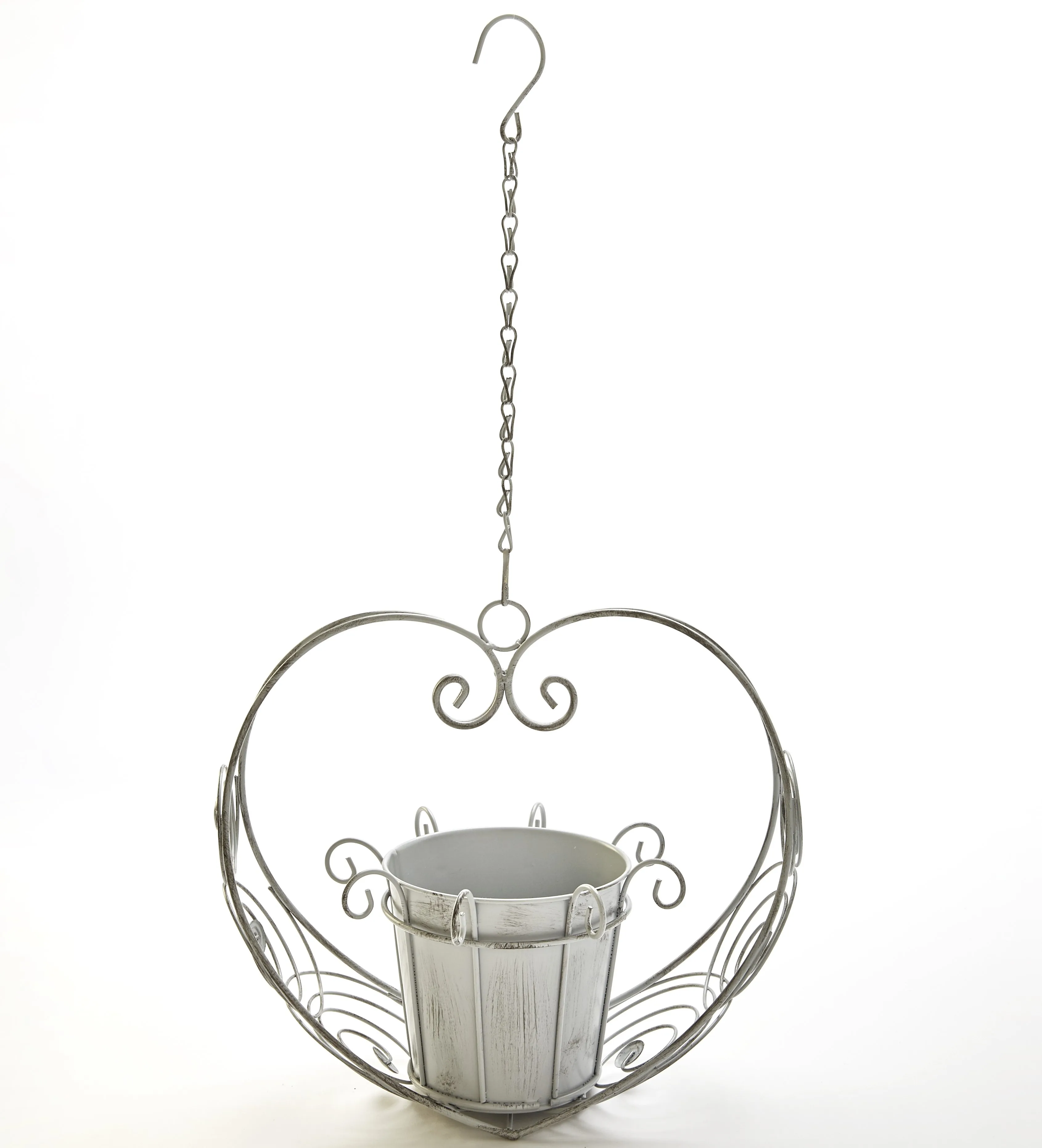 Best Quality buy online in India At low Price modern Metal wrought Iron Hanging Heart Shaped Planter Gray For Home Garden Decor