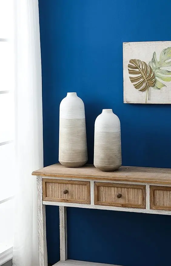 Wholesale White Metal Vases Floor Vase Decor Large Table Modern Farmhouse Texture Tall Flower Vase  Living Room Decorative