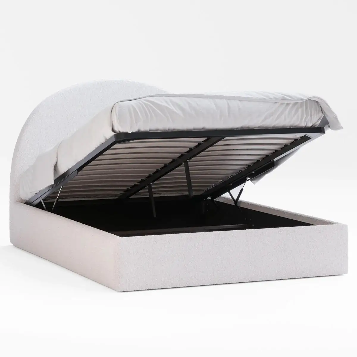 Hot Sale Modern Bedroom Furniture Boucle Fabric King Bed For Hotel Furniture