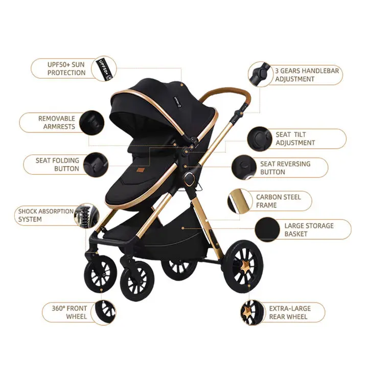 Wholesale Cheap Stroller Baby 2 in 1 Newborn Carriage China Kid Travel 3 In 1 Baby Stroller Coches Para Bebes. Stroller For Baby