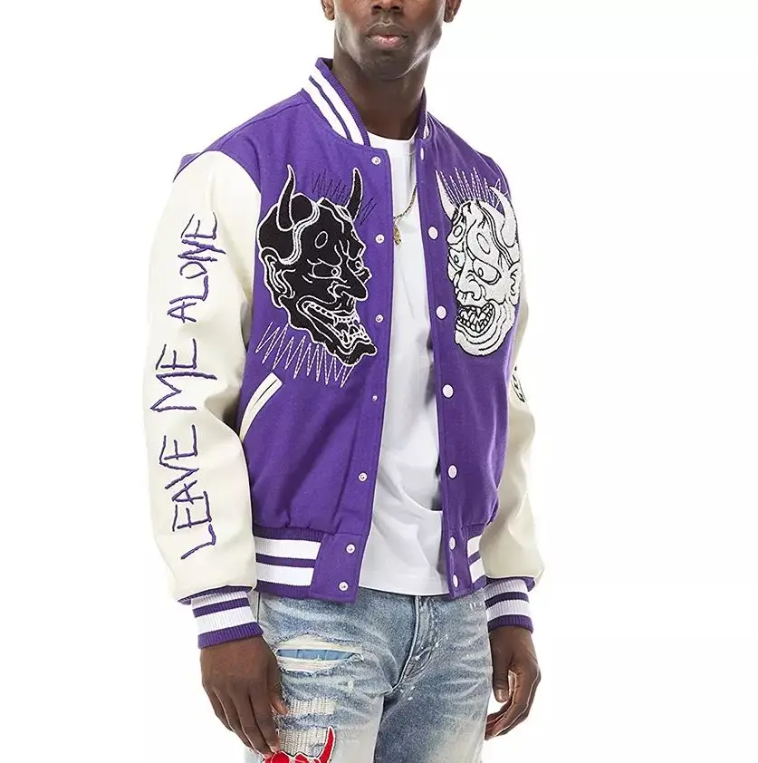 Leather Blank College Varsity Jackets Pakistan Custom Letterman Baseball Melton Woolen Original Wholesale Unisex Fleece Casual