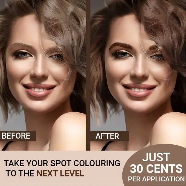 Mina ibrow Hair Color Dark Brown | Natural Spot coloring and Hair Tinting Powder with Rose water and Duo Angled Brush, Water