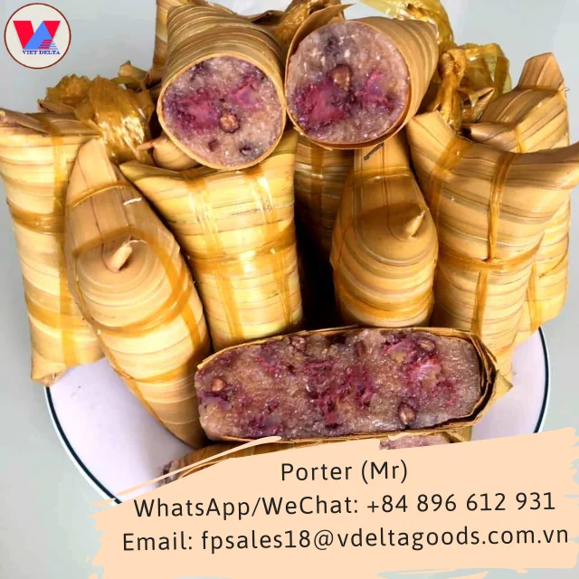 Frozen Vietnamese Export standard Delicious Coconut leaf cake with banana (banh la dua nhan chuoi) Holiday