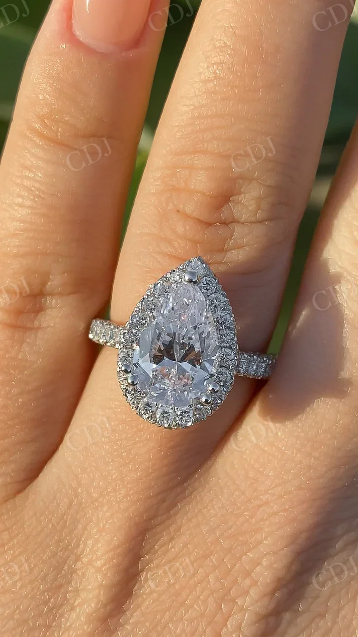 GRA Certified 2 Carat Pear Shape Moissanite Engagement Ring Antique Design Diamond Wedding Ring For Women Fashion Jewelry