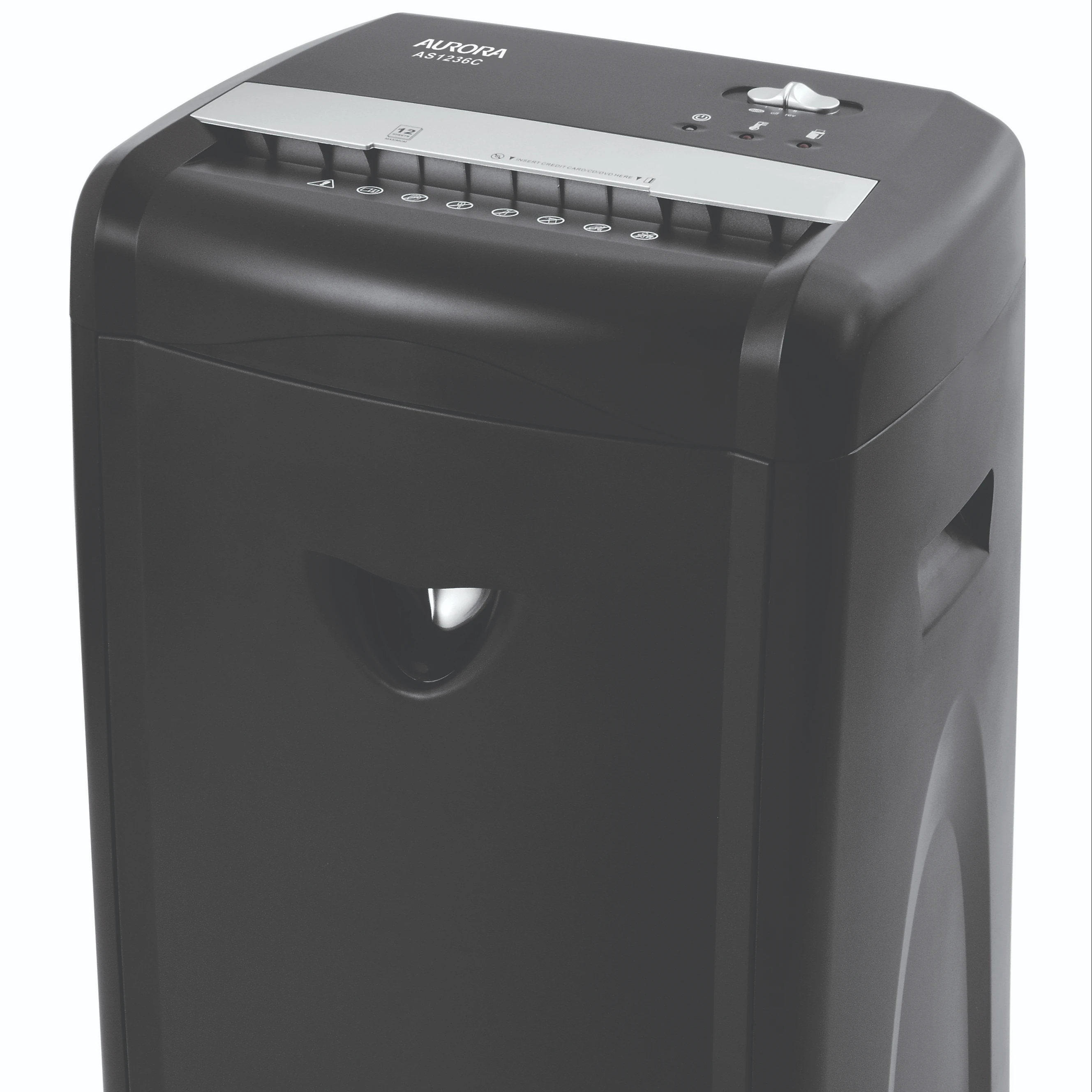 Aurora AS1236C Plastic Paper Shredder, 12 sheet (A4) Mini crosscut 4x12mm,Medium Duty Shredding machine for Office & SOHO