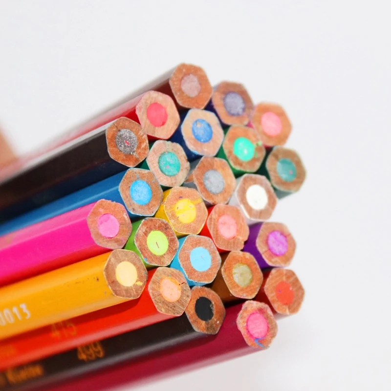 Kuelox 8812 12/24/36/48 colors water soluble colored pencils with triangle metal tube for coloring school art supplies