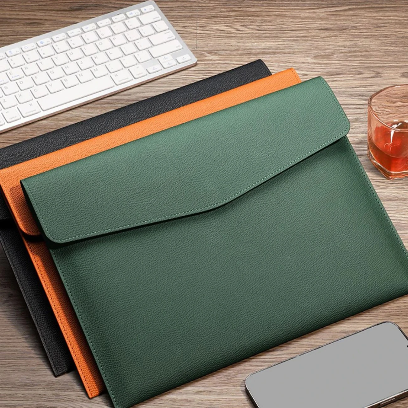 Certificate Graduate Degree File Holders Smooth A4 Pu Leather Stamping Logo  Leather File Covers