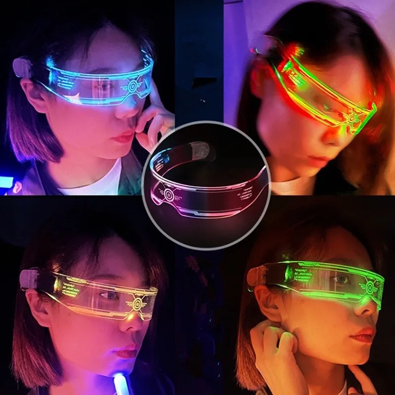 LED Visor Rave Glasses Light Up Glasses Multi Color LED Flashing Glasses For Party