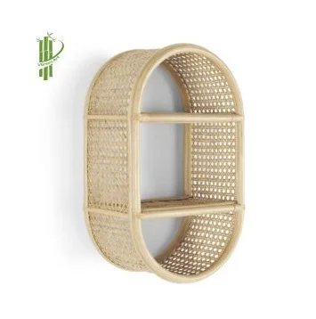 Home decor Book shelf rack rattan bamboo wall shelves decorations for home verified suppliers factory in Vietnam