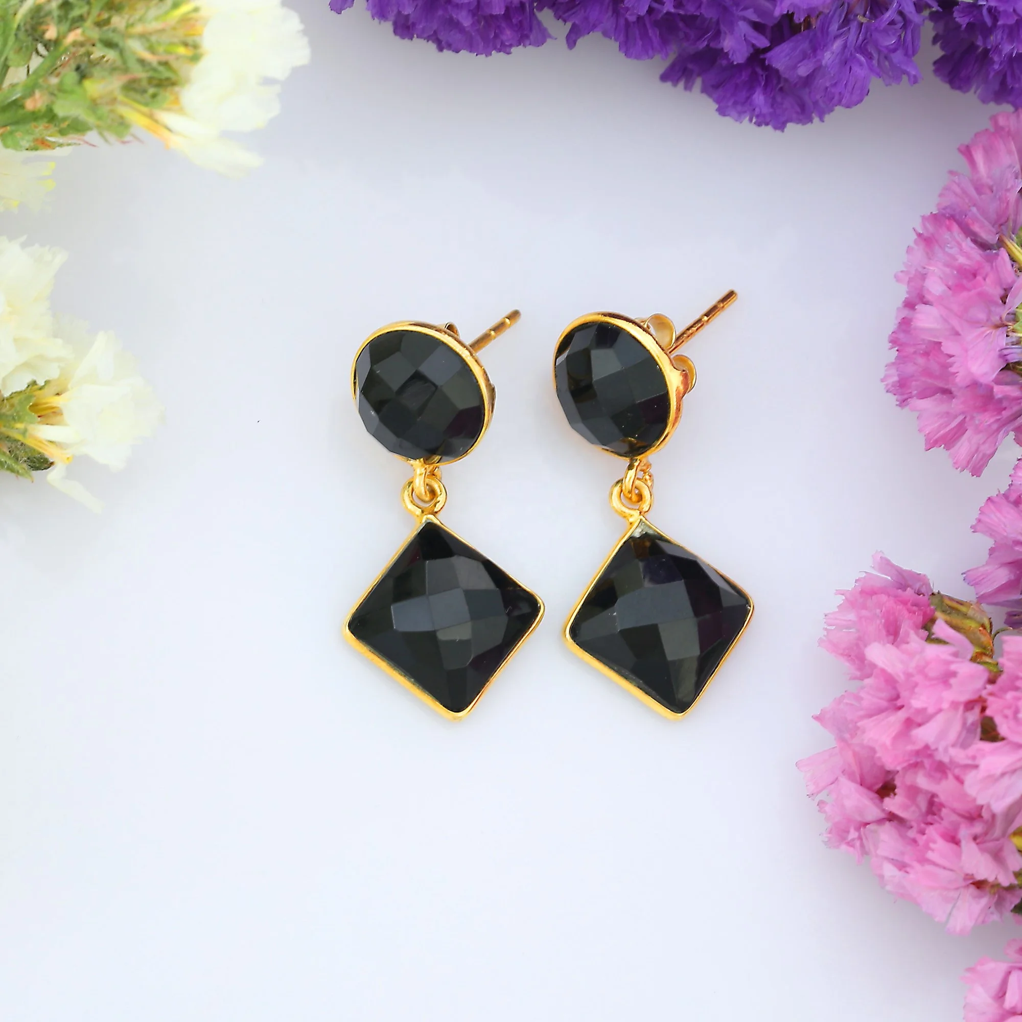 Hight Quality  Black Onyx 925 Sterling Silver Gemstone Jewelry Earring for women And Girl Earring
