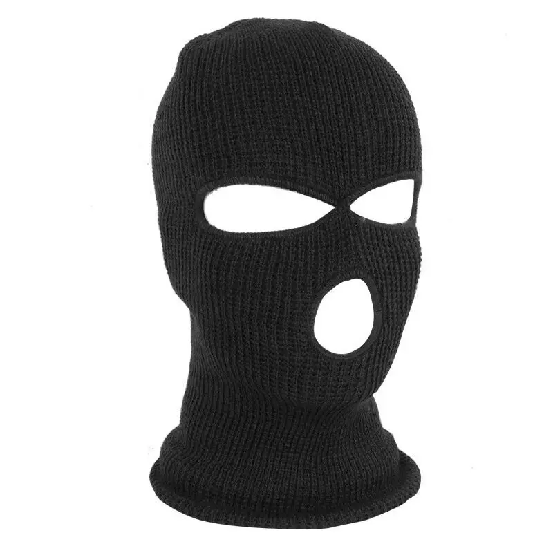 3 Hole knitted Full Face Mask Ski Mask Cycling Cap Outdoor Beanie Tactical Hat balaclava custom distressed ski masks