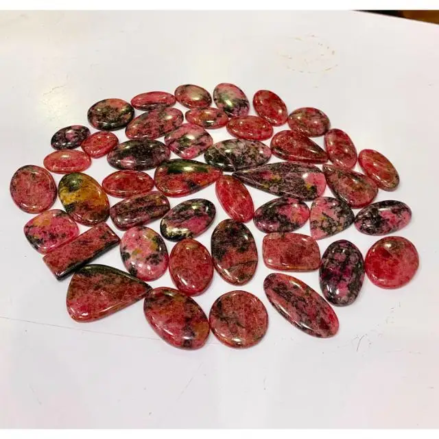 Direct Factory Supply Natural Rhodonite Cabochon Loose Gemstones For Best Quality Making for Sale Rhodonite small Size Crystal