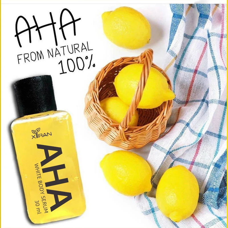 Private Label AHA Whitening Body Serum Reduces Dark Spots, Pigmentation Brightening & Whitening Booster Body Serum
