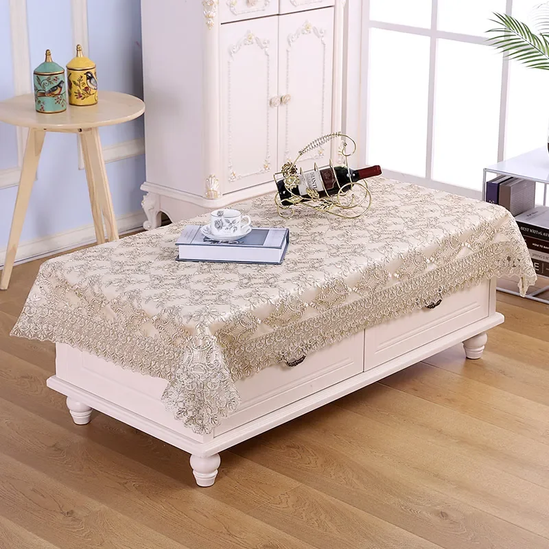 Table Cloth Net Yarn Tea Lace Embroidery Household Modern Simple Bedside Table Cover Towel square Small Round Table Cloth