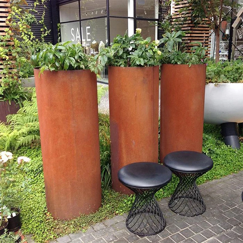 Custom outdoor large metal plant garden flower pots manufacturers