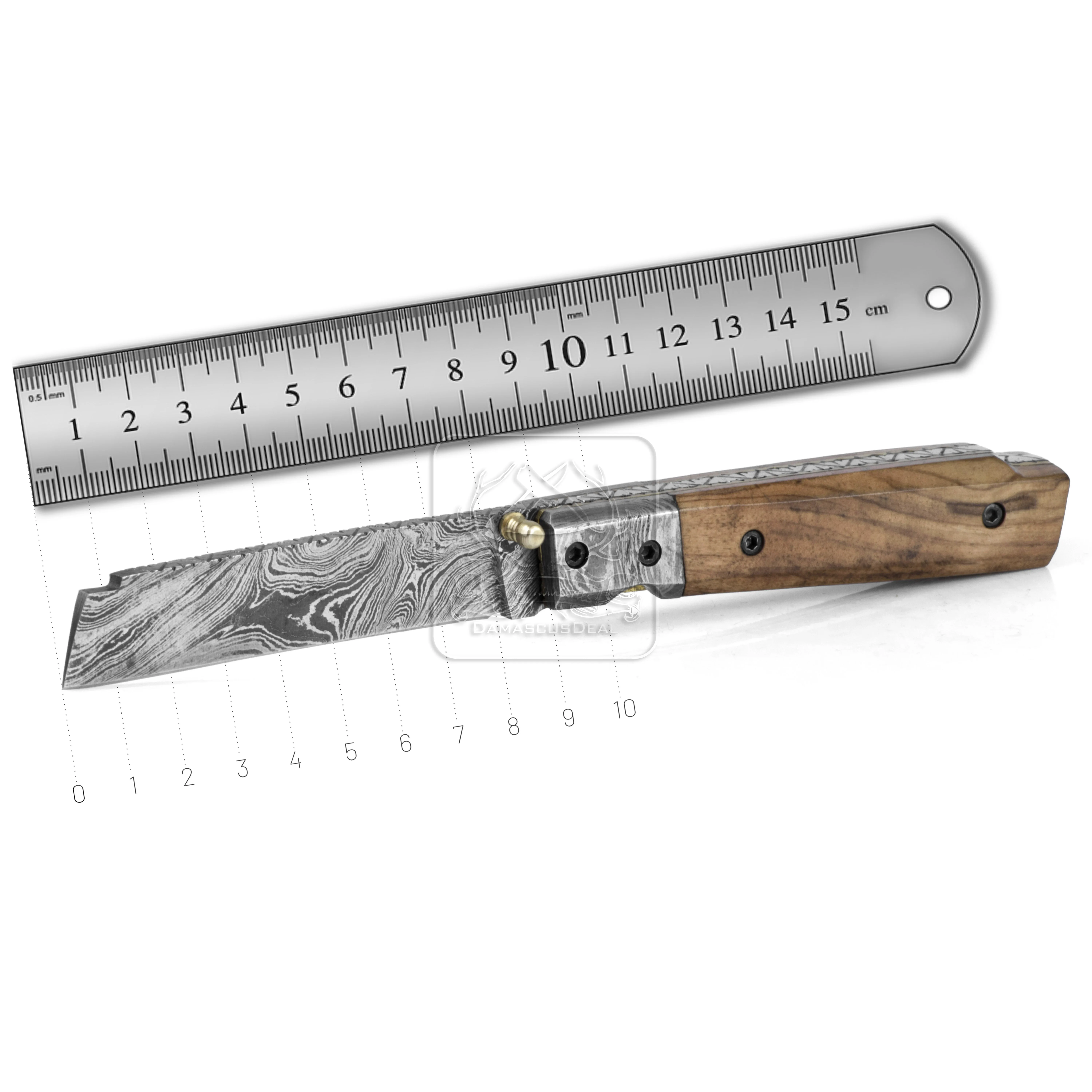 Damascus Steel Folding Knife DD-FK-666 Olive Wood Knife Outdoor Survival Hunting Knife Multi Tool Bushcraft Camping