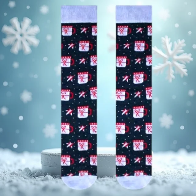 Unisex Christmas Xmas Happy Socks Perfect New Year Gift-Spandex Cotton Sport and Casual Print Design for Men and Women