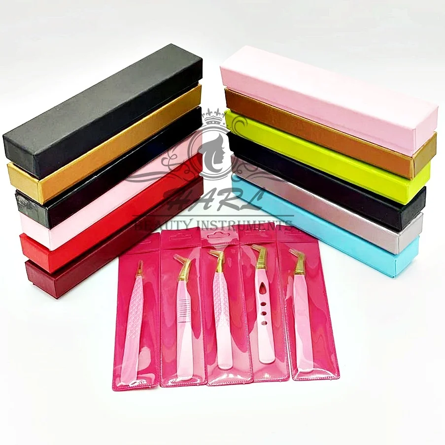 cardboard Box Packaging for eyelash tweezers eyelash extension tweezers Customized Logo Top Selling Tweezer box for 1 piece