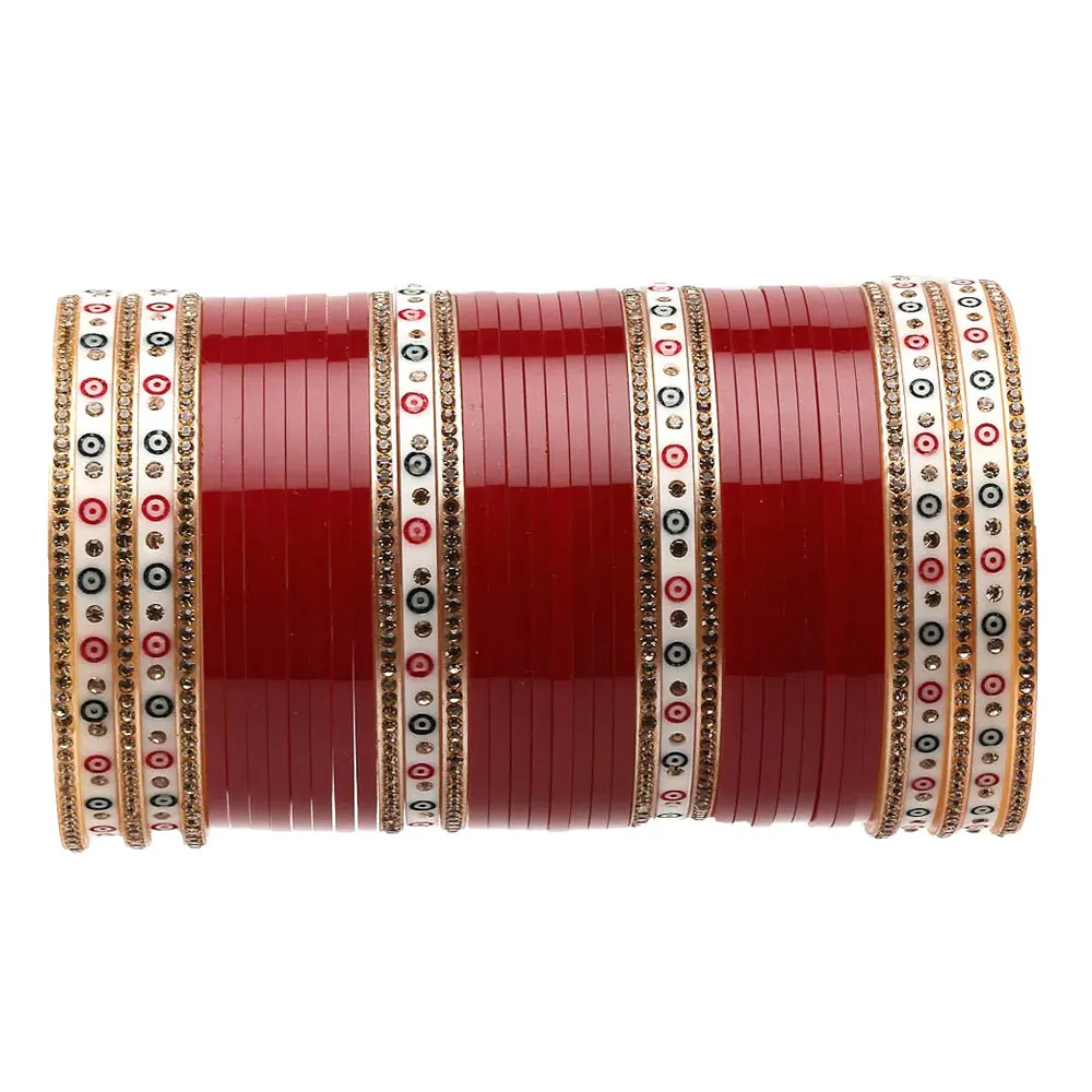 100% High Quality Wedding Wear Custom Design Bridal Bangles Sets Cheap Price Bridal Chura Set At Low MOQ
