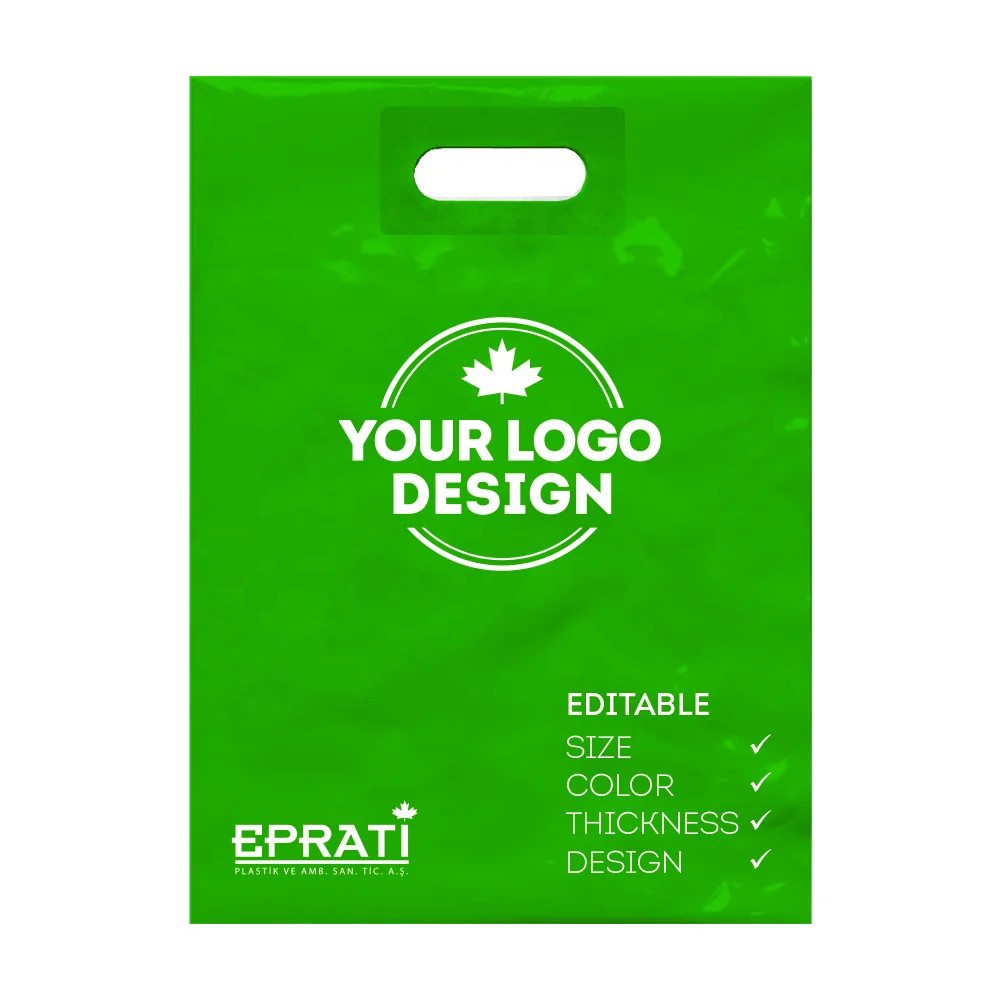 Low Price High Quality Eco-Friendly Reinforced Die Cut Plastic Bag with handle From Turkey The Manufacturer Guaranteed
