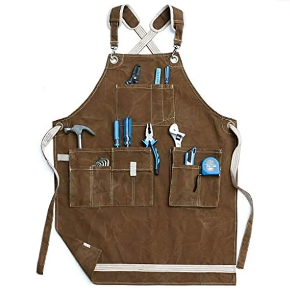 Best Customized Production Apron Real Leather With Pockets Leather Safety Apron With Custom Design Leather Apron