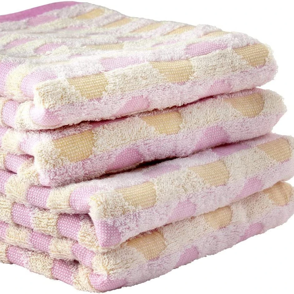 [Wholesale Products][Look for Distributor ] HIORIE Imabari towel Cotton 100% Circle Hand Towel 34*80cm 350GSM Jacquard Face Pink