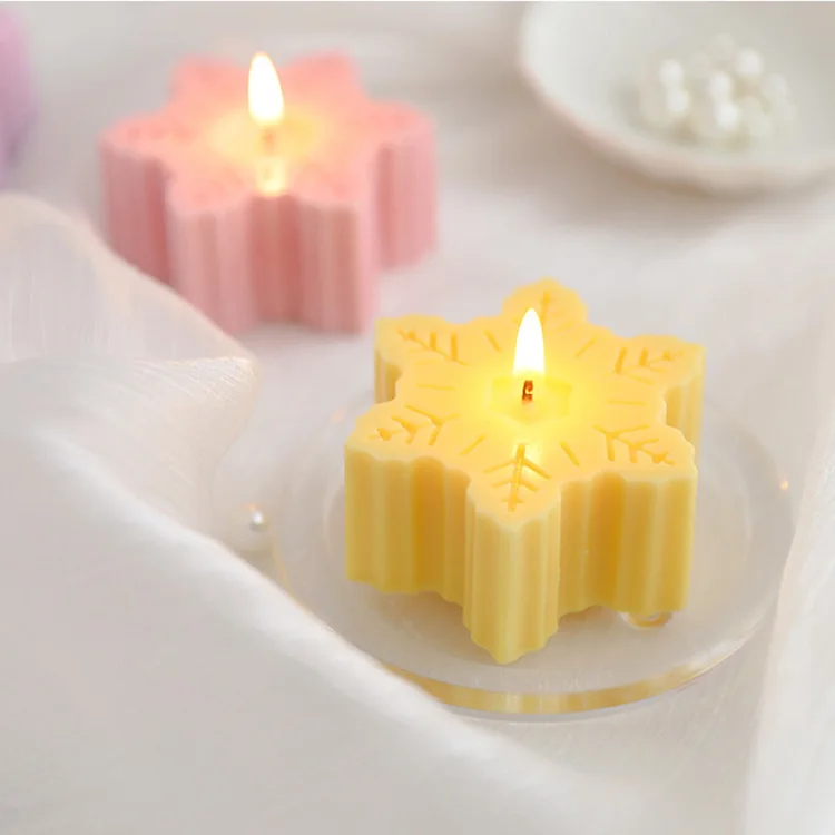 Hot Sale China Manufacture Quality Customized Soy Wax Massage Candle Snowflake Shape Scented Other Candles