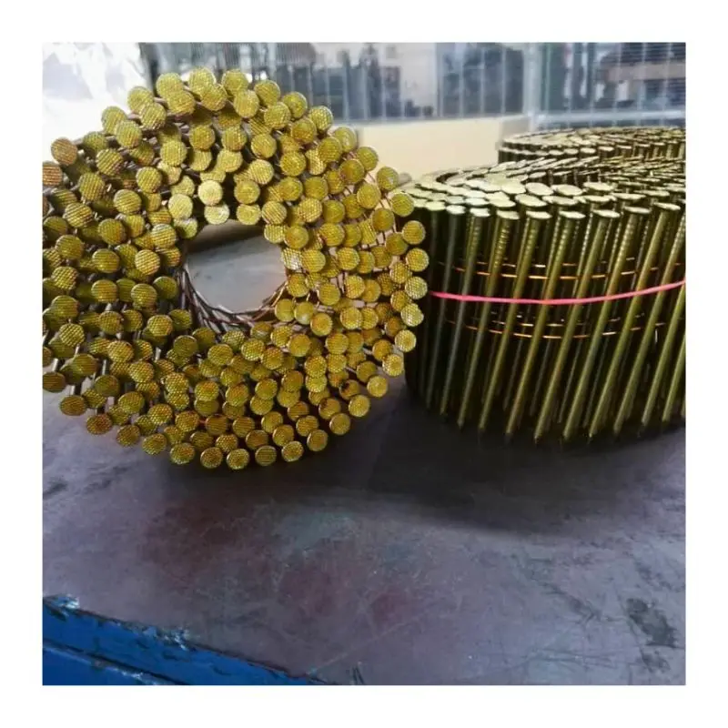 For Coil Nailer Top Quality Factory Direct 15 Degree Flat Head Wire Collated Nail Coil Nail 2 1/4 Framing Nail